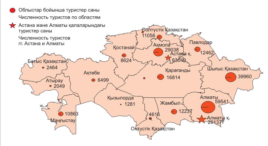 Казакстан облыстары карта