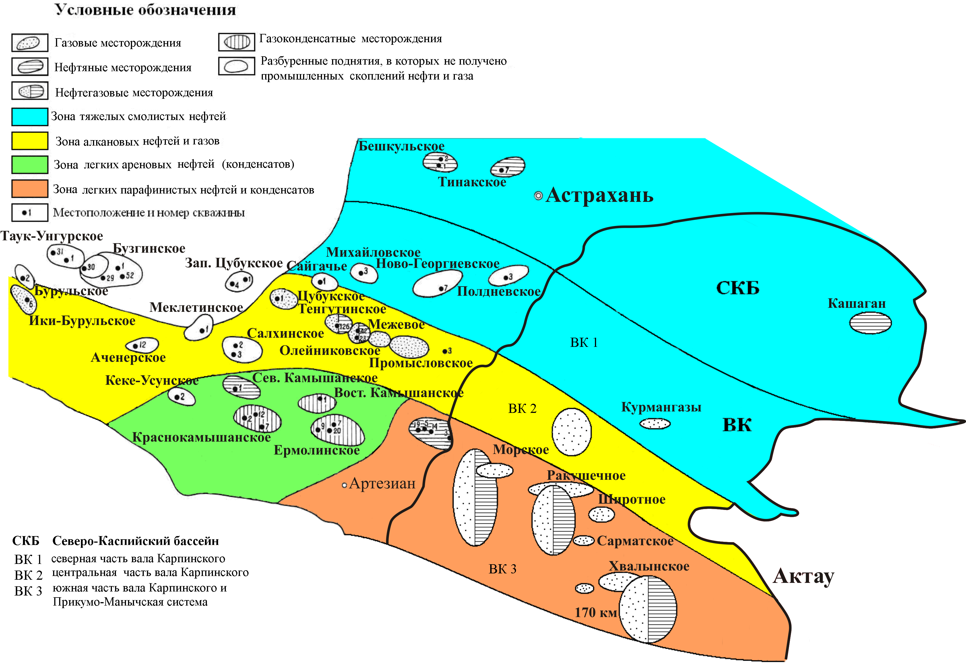 Астраханское месторождение карта