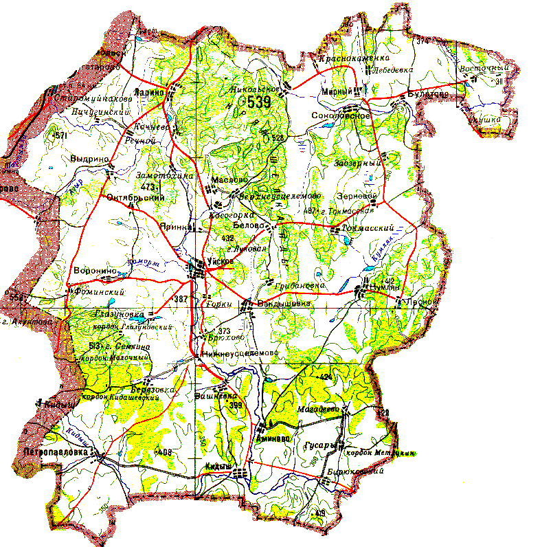 Карта верхнеуральского района