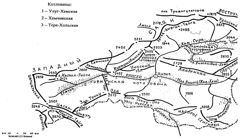 Карта минусинской котловины