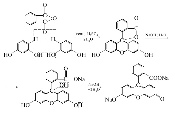 Фталевый ангидрид реакции. Резорцина с фталевым ангидридом. Фталевый ангидрид и фенол механизм. Резрцин с фталиевым ангидридом. Резорцин и фталевый ангидрид реакция.