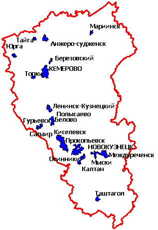 Карта сибирского федерального округа кемеровской области по номерам