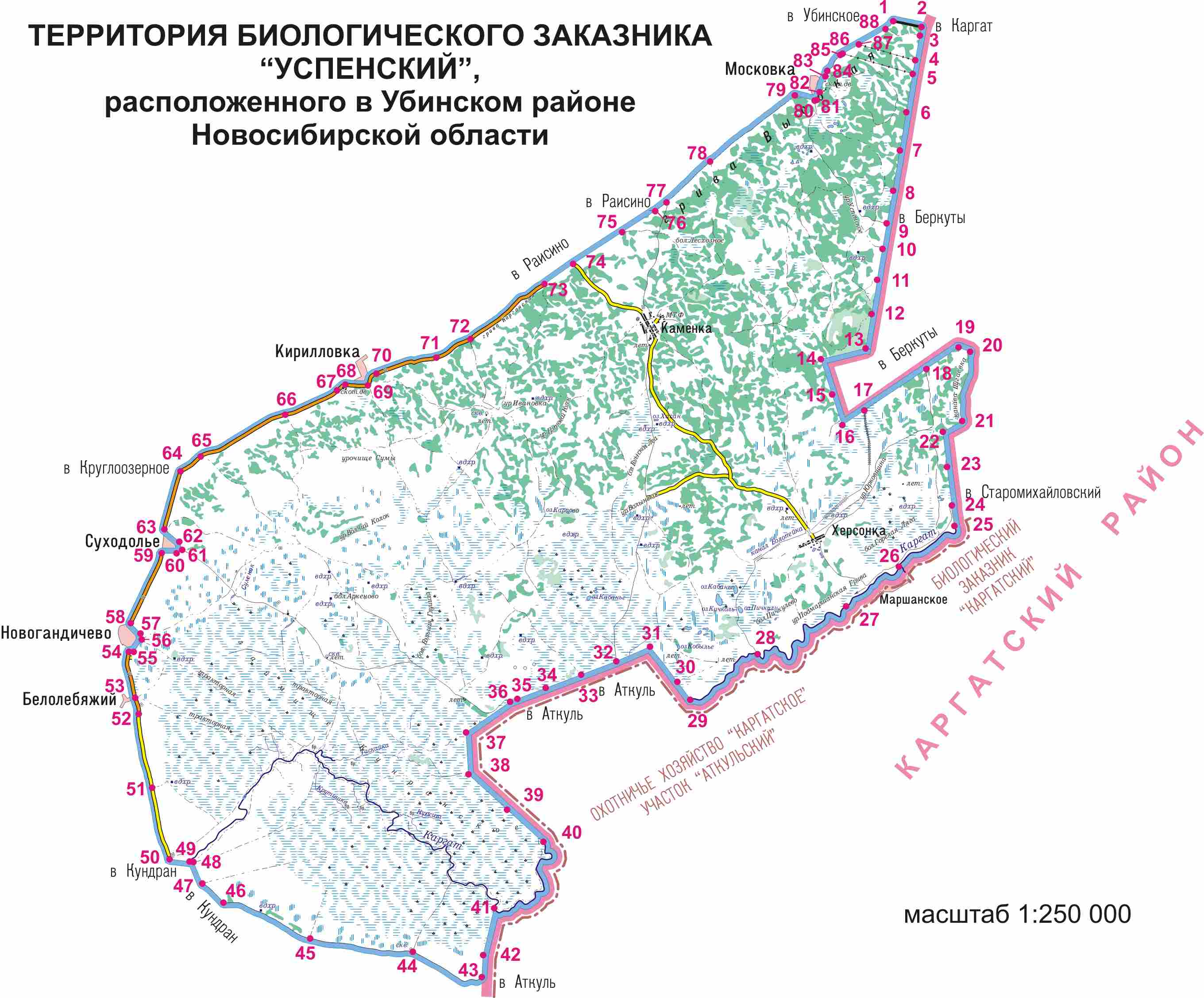 Карта каргатского района новосибирской области с деревнями и дорогами